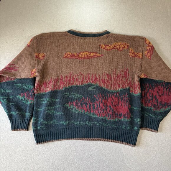 Vintage Paulo Conti Sweater Mens XL Wildlife Mallard Ducks Hunting Outdoor Cabin - Picture 13 of 16